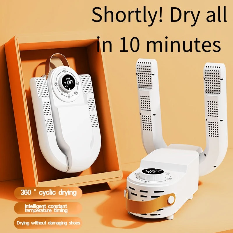 Electric Shoe & Boot Dryer — Foldable Telescopic Design with Smart Timer & Deodorizer