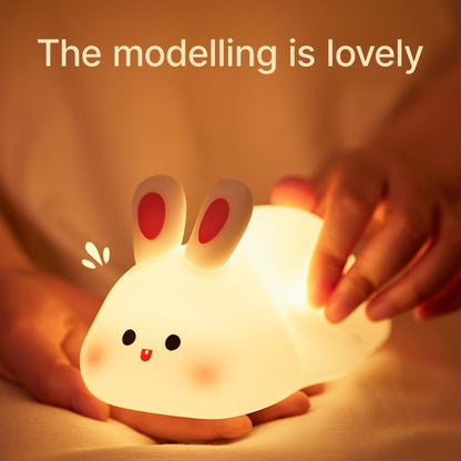 Cute Bunny Night Light – Rechargeable Soft Silicone LED Lamp