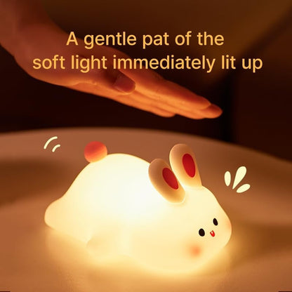 Cute Bunny Night Light – Rechargeable Soft Silicone LED Lamp