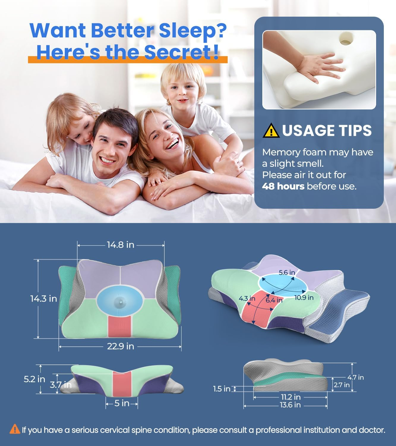 Ergonomic Memory Foam Pillow | Premium Neck & Shoulder Support