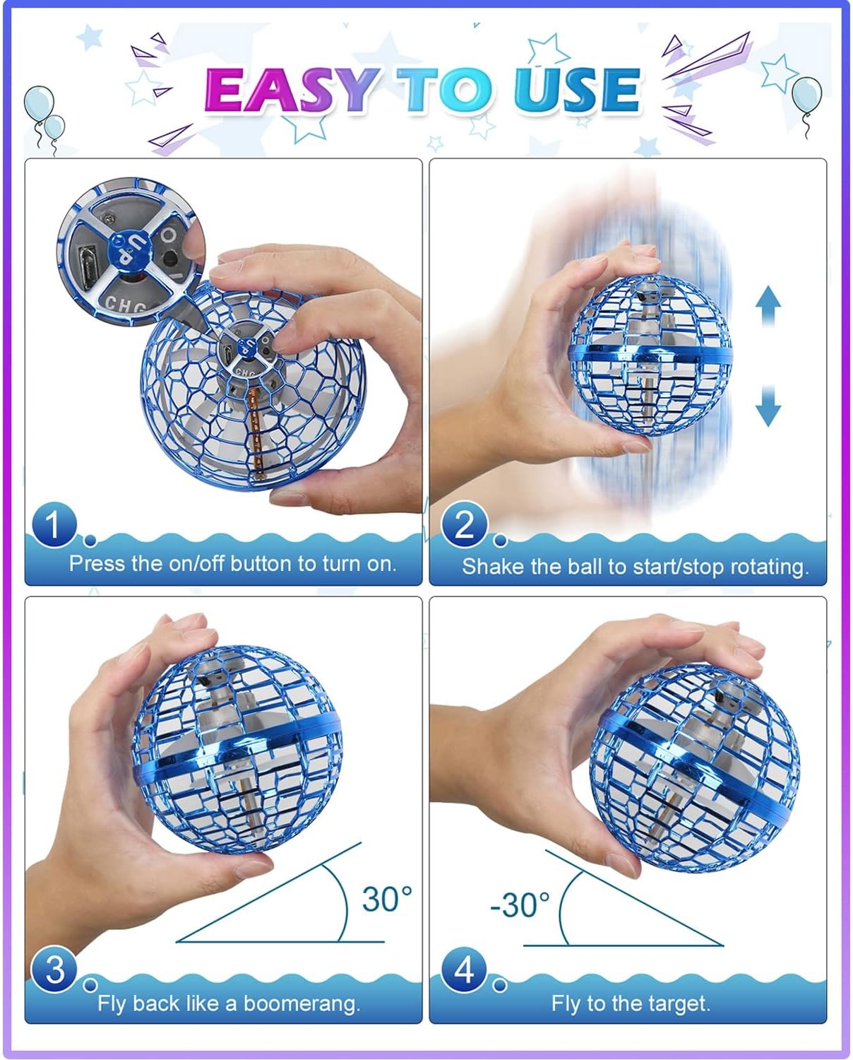 Flying Spinner Toy with LED Lights – Outdoor & Indoor Fun | ম্যাজিক উড়ন্ত বল