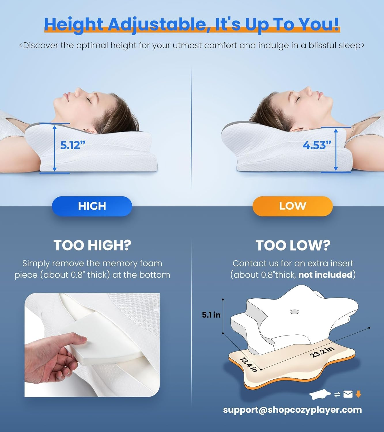 Ergonomic Memory Foam Pillow | Premium Neck & Shoulder Support