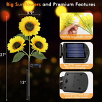 Premium Solar Sunflower Light – আপনার Garden-এর জন্য Perfect Decoration | 6 Flower Head