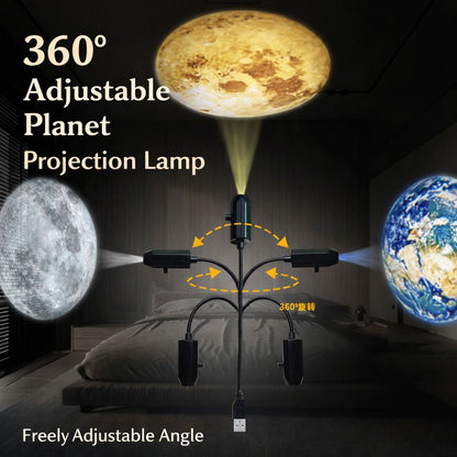 USB Planet Projection Lamp – Earth & Moon Night Light 10 pcs planet