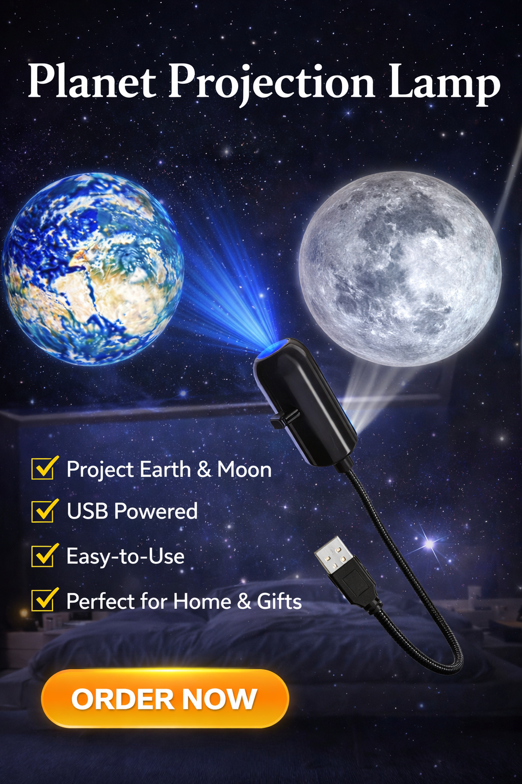 Planet Projection Lamp – USB Galaxy Night Light | 10 PCS Planet Plate