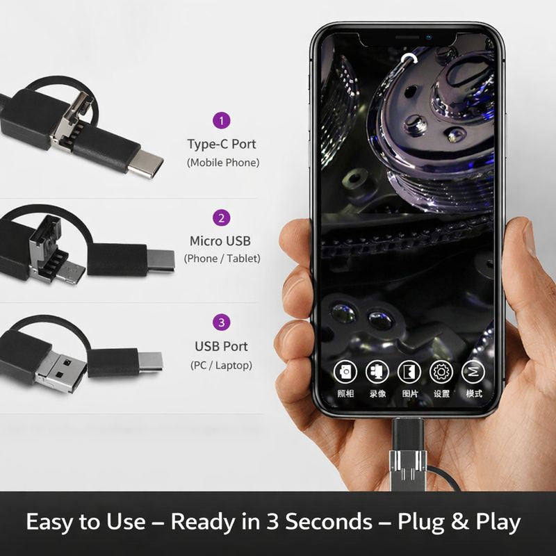 Mini USB Wire Camera for Android – Waterproof Inspection Camera  || 3.5 Meter Wire|| Hard Wire