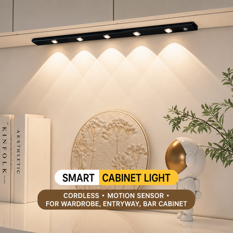 Smart Motion Sensor LED Light Bar (4 LED Bulbs) – Wireless Cabinet & Wardrobe Light