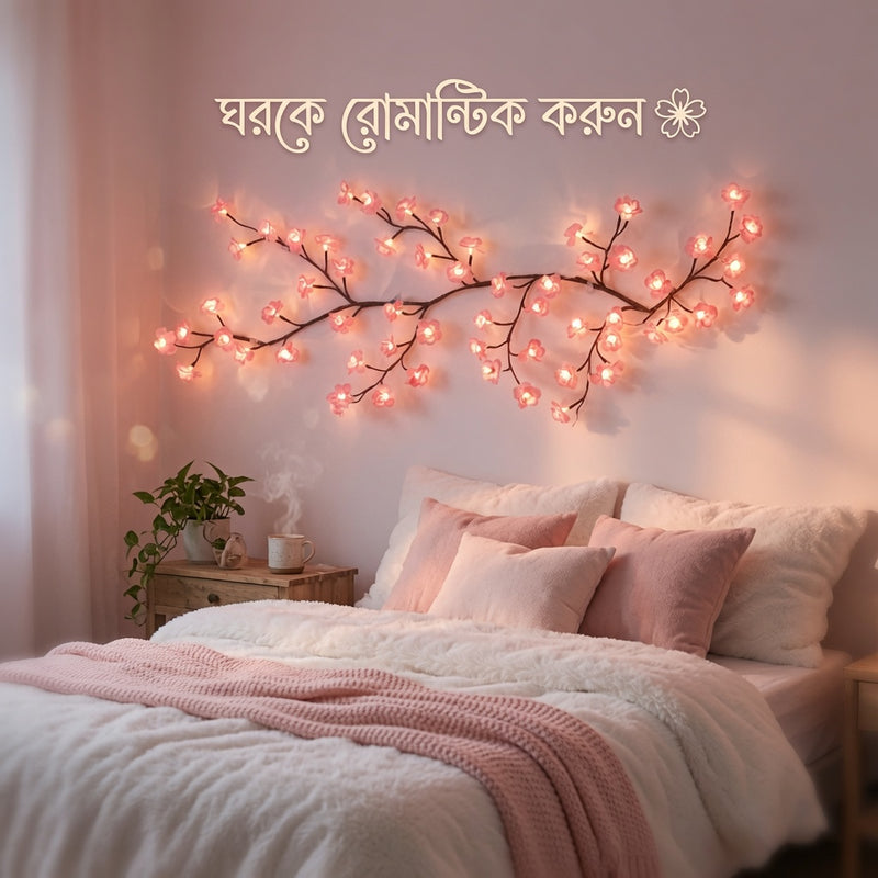 রোমান্টিক চেরি ব্লসম LED ওয়াল লাইট 🌸 Cherry Blossom Dream Light