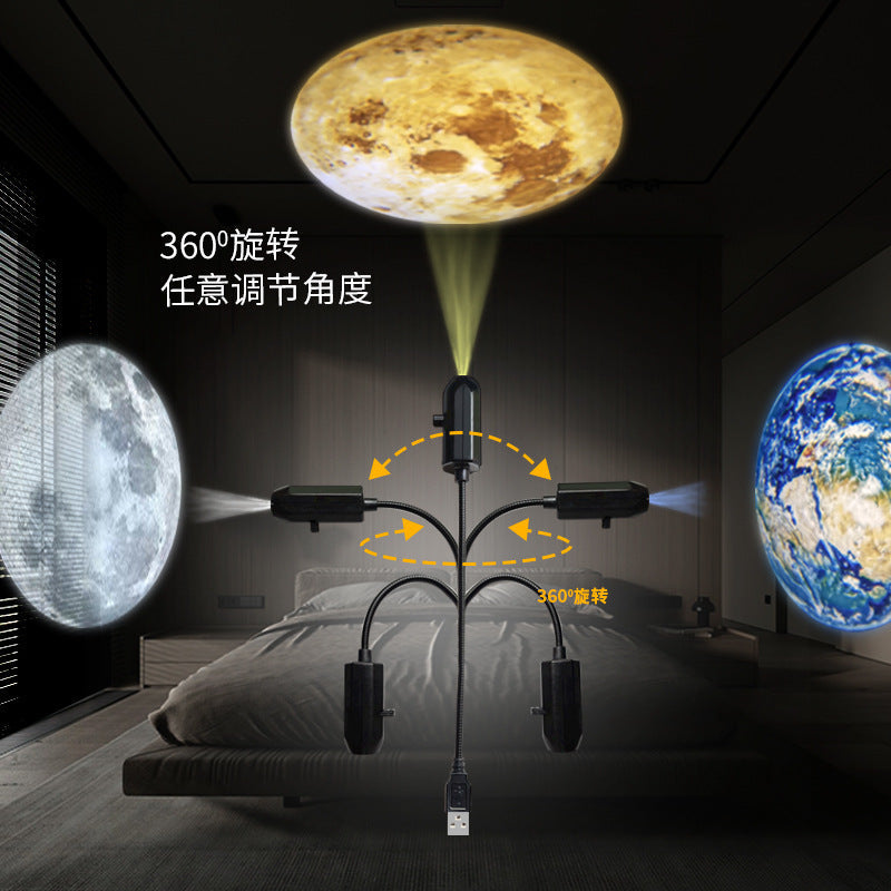 USB Planet Projection Lamp – Earth & Moon Night Light 10 pcs planet