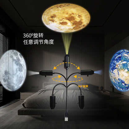 USB Planet Projection Lamp – Earth & Moon Night Light 10 pcs planet