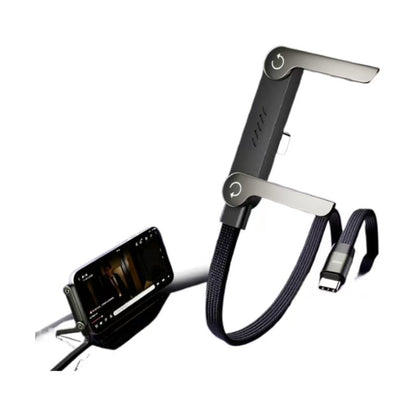 240W StandLite Sideways Fast Charging Cable with Built-in Adjustable Phone Stand (1.5 Meter, Braided Nylon, Type c to Typec)