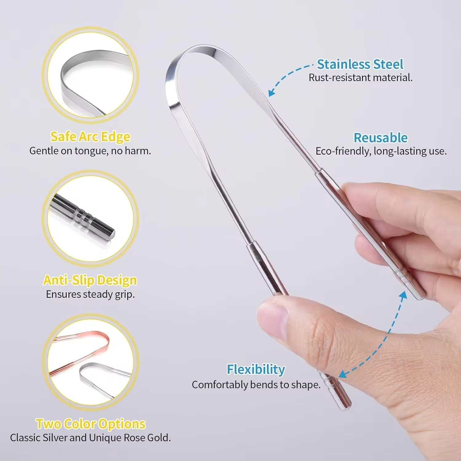 Premium Stainless Steel Tongue Scraper – জিহ্বা পরিষ্কারের সেরা সমাধান