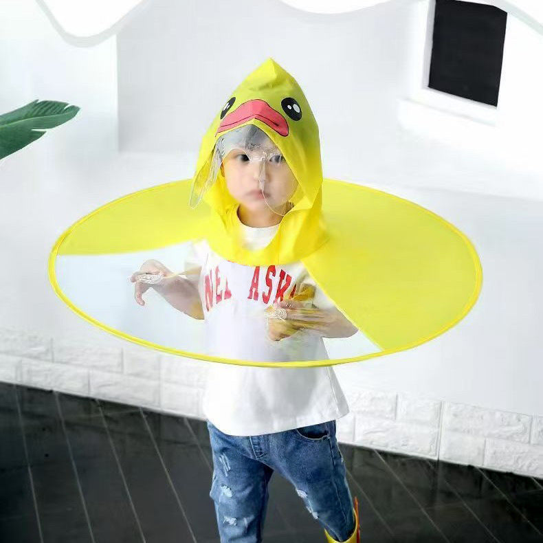 Cute হেড আাম্ব্রেলা রেইনকোট | Duck Head Umbrella Raincoat for Kids (২-৬ বছর)