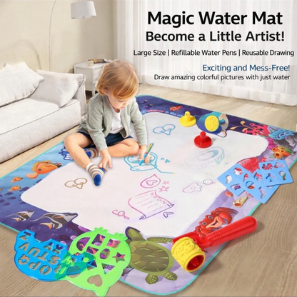 Magic Water Drawing Mat 🎨 | Kids Educational Drawing Play Mat (Ink-Free Fun) 80*100 CM || 2.62x3.28 FEET
