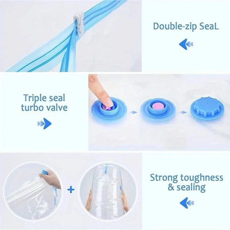 5 PCS Vacuum Storage Bag | কাপড়, লেপ, বালিশ — সব Compress করুন | জায়গা বাঁচান 50%  | ঘর গোছানোর Best Solution | 80x110 CM Size